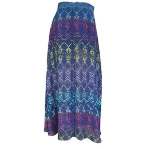 Mimi Chica Vibrant Colored Floral Pattern‎ Sheer Beach Cover-up Maxi Skirt Sz. S